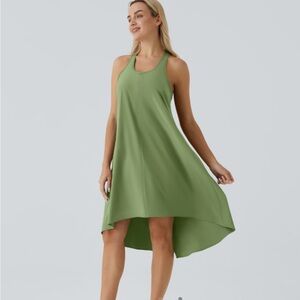 Halara Breezeful Racer Pocket High Low Flowy Midi Quick Dry Dress Medium NWT